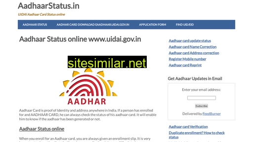 aadhaarstatus.in alternative sites