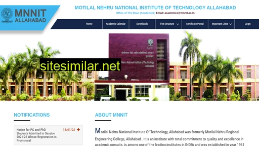 academics.mnnit.ac.in alternative sites