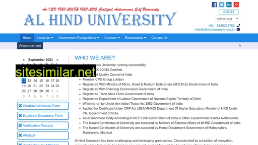 alhinduniversity.org.in alternative sites
