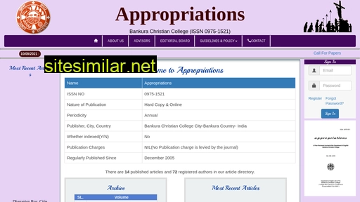 Appropriations similar sites