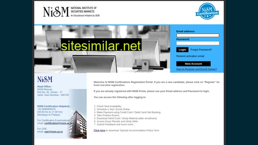 certifications.nism.ac.in alternative sites