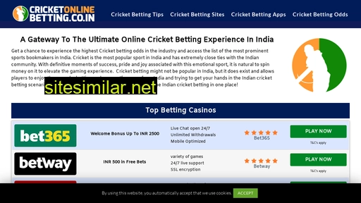 Cricketonlinebetting similar sites