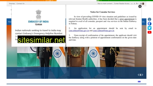 indianembassytehran.gov.in alternative sites