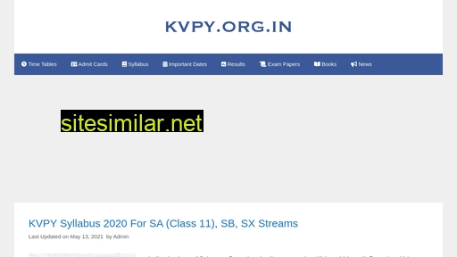 kvpy.org.in alternative sites