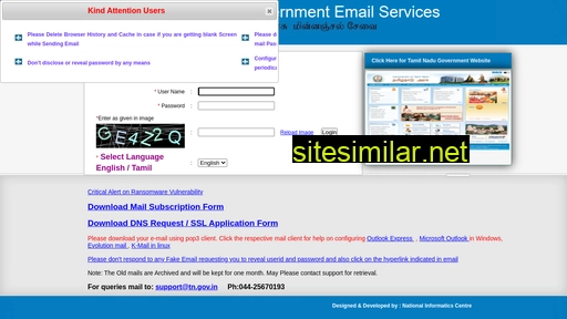 Mail similar sites
