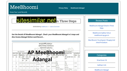 meebhoomi.co.in alternative sites