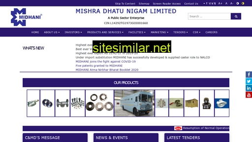 midhani-india.in alternative sites