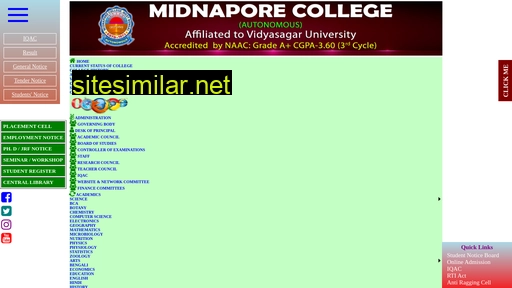 midnaporecollege.ac.in alternative sites