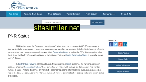 pnrstatus.org.in alternative sites