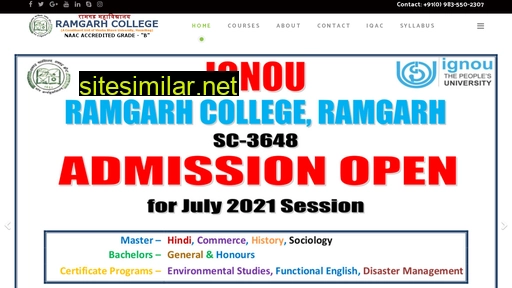 Ramgarhcollege similar sites