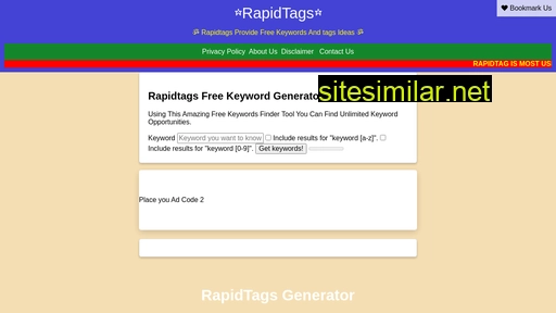 rapidtags.in alternative sites