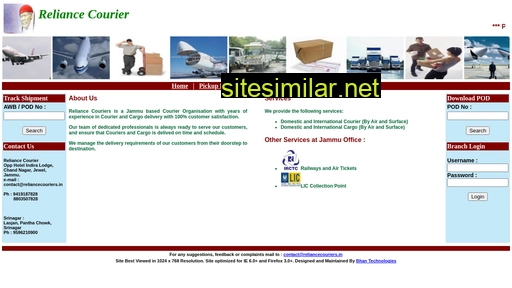 reliancecouriers.in alternative sites