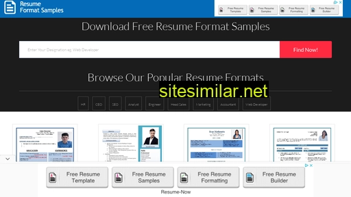 resumeformatsamples.in alternative sites