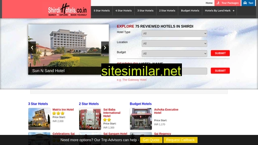shirdihotels.co.in alternative sites