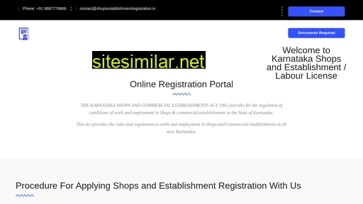 Shopsestablishmentregistration similar sites