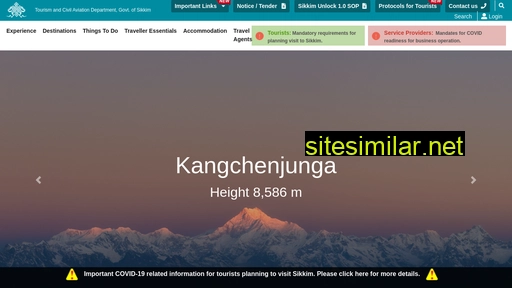 sikkimtourism.gov.in alternative sites