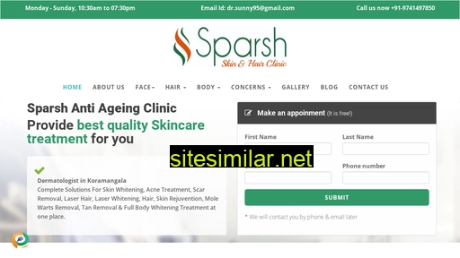 sparshskincare.co.in alternative sites