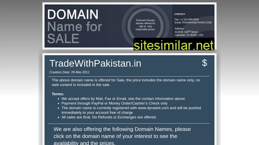 Tradewithpakistan similar sites