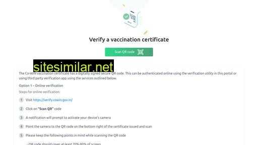 verify.cowin.gov.in alternative sites