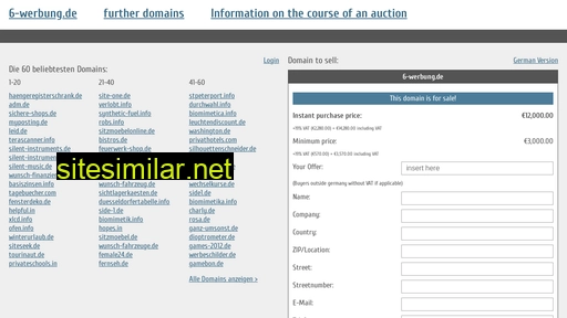 6-werbung.de.domain-auktionen.info alternative sites