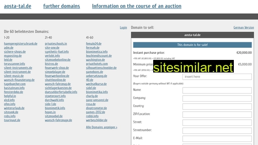 aosta-tal.de.domain-auktionen.info alternative sites