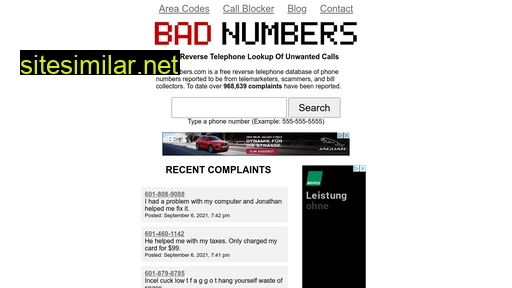badnumbers.info alternative sites