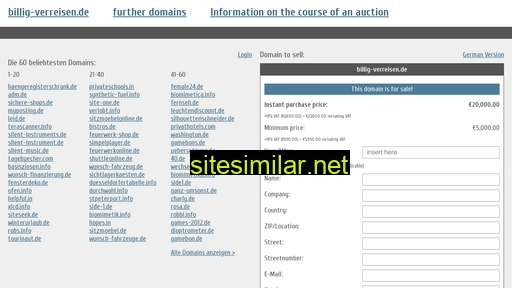 billig-verreisen.de.domain-auktionen.info alternative sites