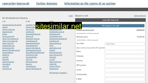 camcorder-boerse.de.domain-auktionen.info alternative sites