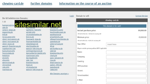 chewing-card.de.domain-auktionen.info alternative sites