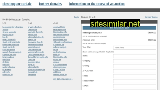 chewinggum-card.de.domain-auktionen.info alternative sites
