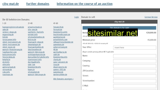 city-mat.de.domain-auktionen.info alternative sites