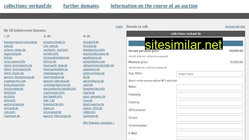 collections-verkauf.de.domain-auktionen.info alternative sites