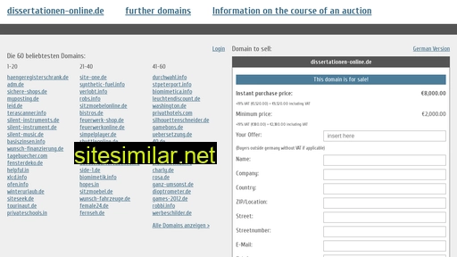 dissertationen-online.de.domain-auktionen.info alternative sites