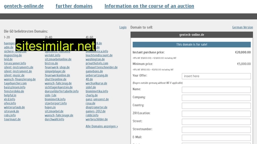 gentech-online.de.domain-auktionen.info alternative sites