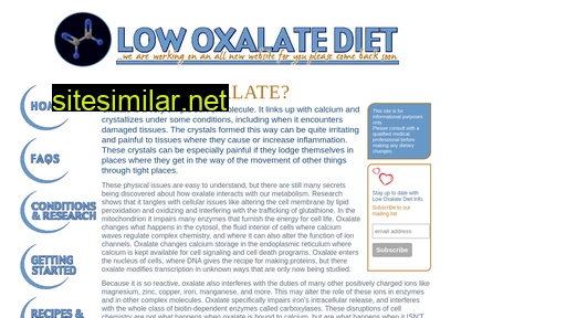 lowoxalate.info alternative sites