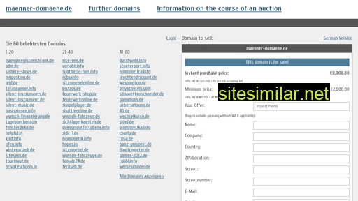 maenner-domaene.de.domain-auktionen.info alternative sites
