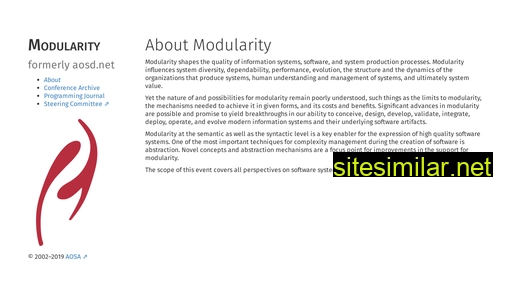 Modularity similar sites