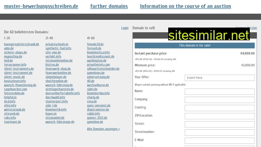 muster-bewerbungsschreiben.de.domain-auktionen.info alternative sites