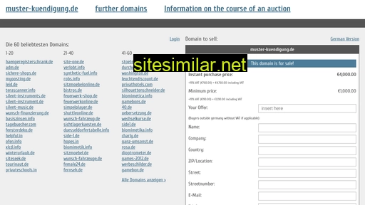 muster-kuendigung.de.domain-auktionen.info alternative sites