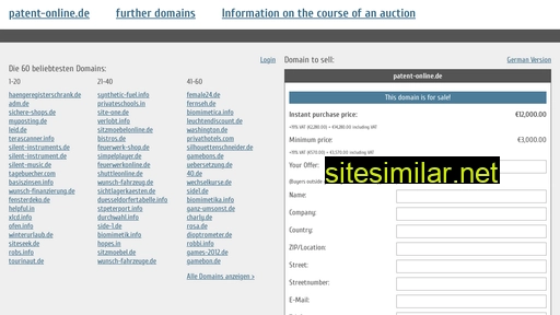 patent-online.de.domain-auktionen.info alternative sites
