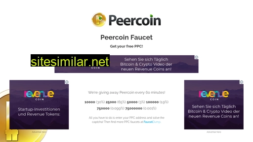 peercoinfaucet.info alternative sites
