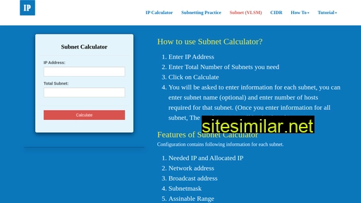 subnetcalculator.info alternative sites