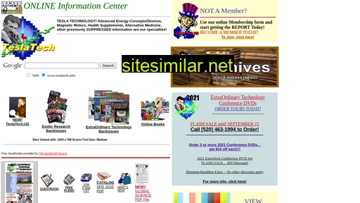teslatech.info alternative sites