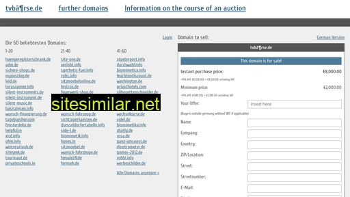 tvbörse.de.domain-auktionen.info alternative sites