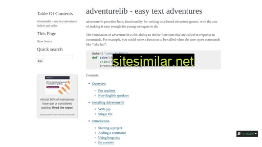Adventurelib similar sites