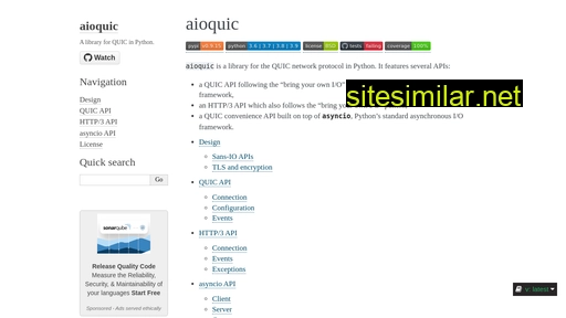 Aioquic similar sites