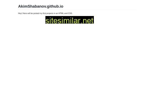 akimshabanov.github.io alternative sites