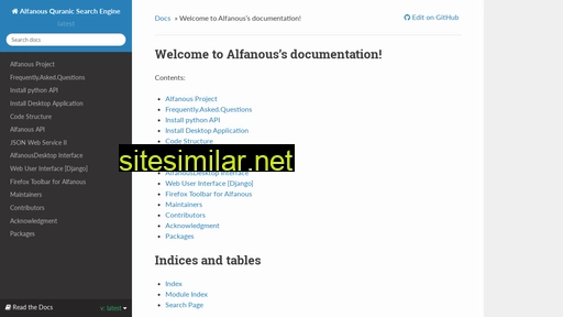 alfanous.readthedocs.io alternative sites