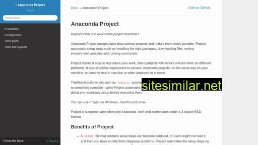 anaconda-project.readthedocs.io alternative sites