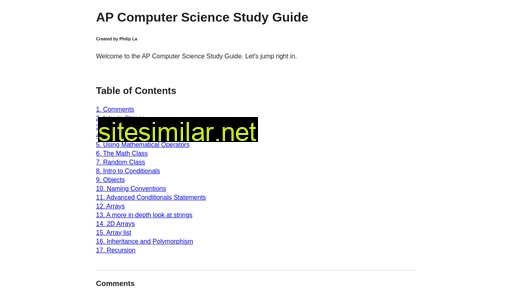 Ap-computer-science-guide similar sites